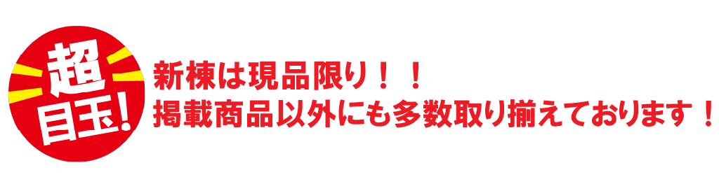 超目玉！新棟は現品限り！！掲載商品以外にも多数取り揃えております！